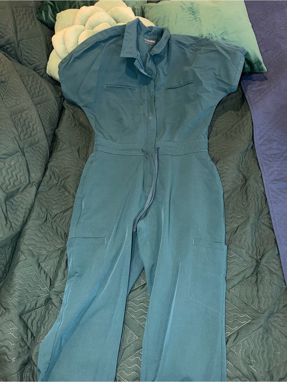 Mandala scrub jumpsuit xs teal